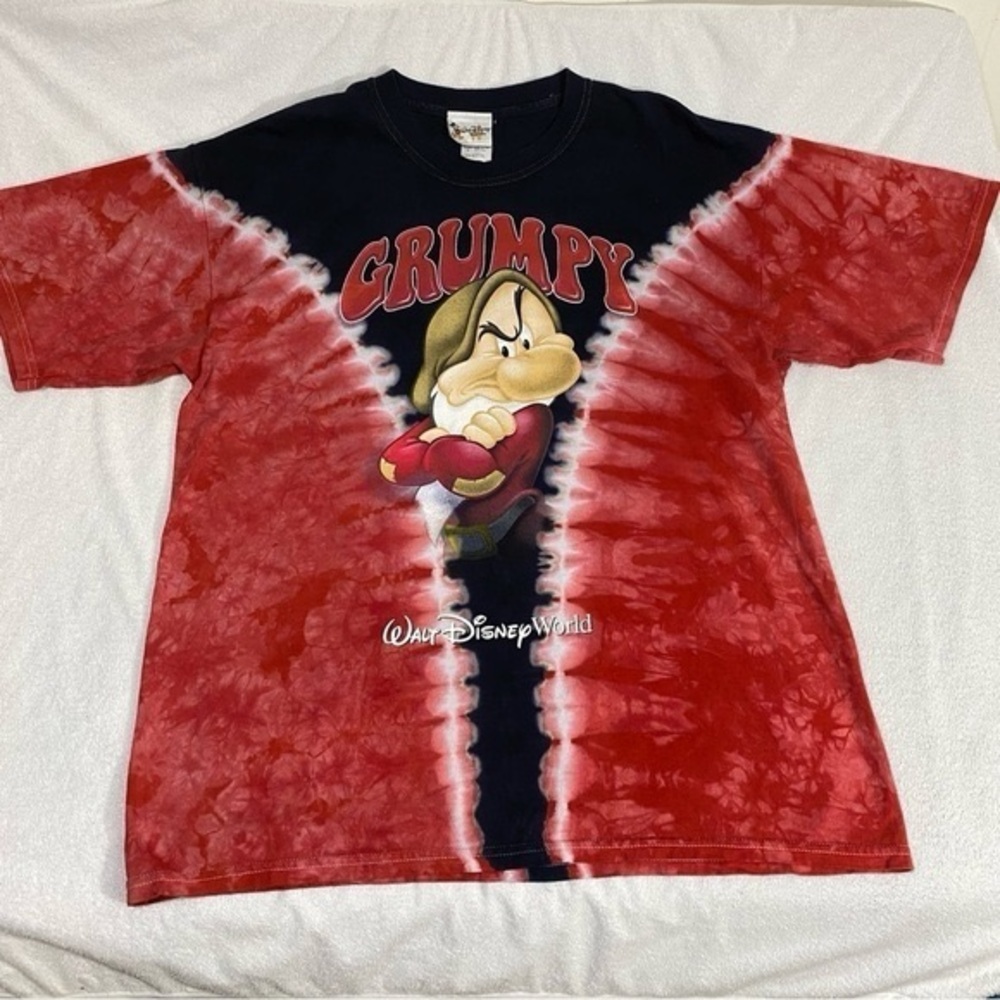 Walt Disney World Vintage Tie Dye Oversized Grumpy Tshirt Y2K Large